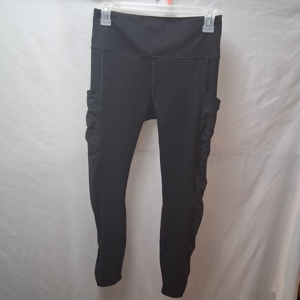 Fabletics Powerhold Leggings Women Mesh Sides 4 Way Stretch workout pocket Sz-M